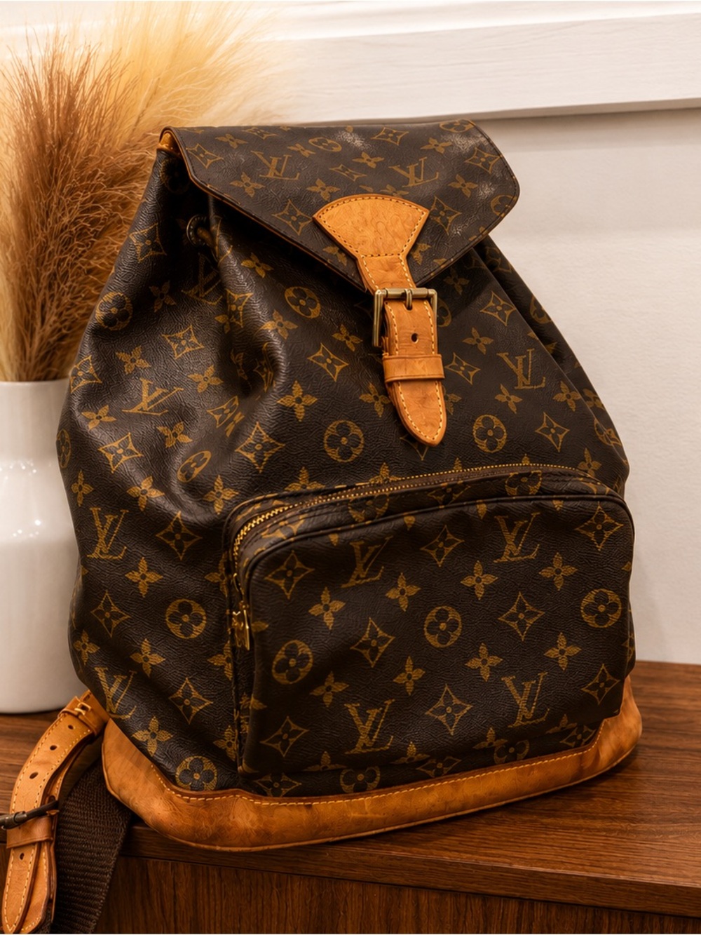 Louis Vuitton Monogram Canvas Backpack in Brown and Tan